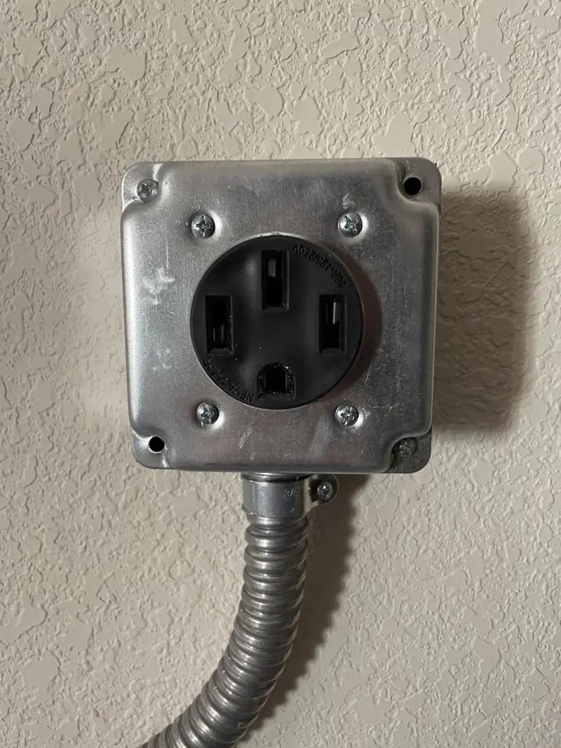 NEMA 14-50 outlet installed for Electrical Panel Upgrade in Locust